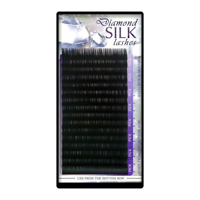 Cils en soie de diamant - Mélanger 16 linii, C, 0,07 mm