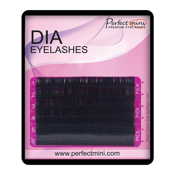 Cils en soie de diamant - Mélanger 6 linii, D, 0,12 mm