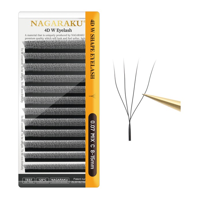Nagaraku Cils - 4D W - Mélange 12 lignes, C, 0.07mm
