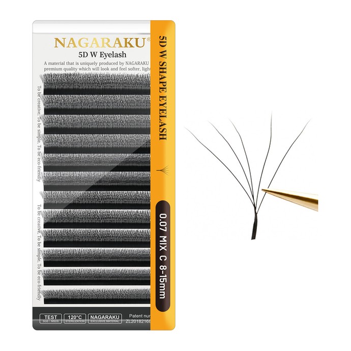 Nagaraku Cils - 5D W - Mélange 12 lignes, C, 0.07mm