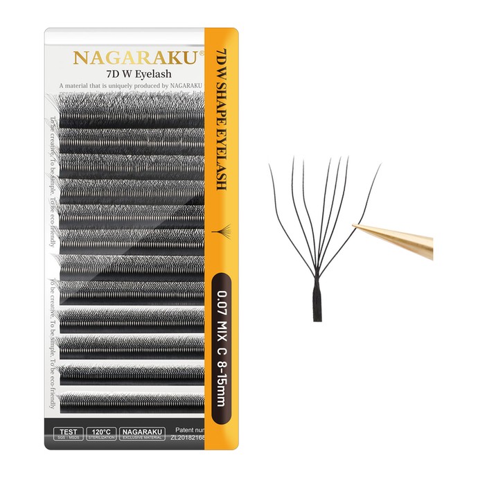 Nagaraku Cils - 7D W - Mélange 12 lignes, C, 0.07mm