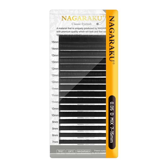 2ème Génération - Nagaraku Lashes - Mélange 16 lignes, D, 0.05mm