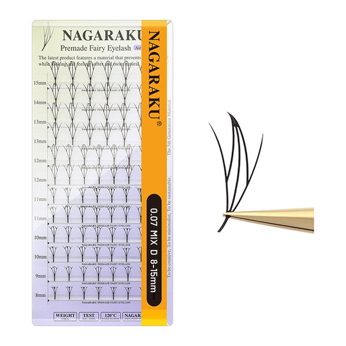 Nagaraku Cils - Fée - Mélange 12 lignes, D, 0.07mm
