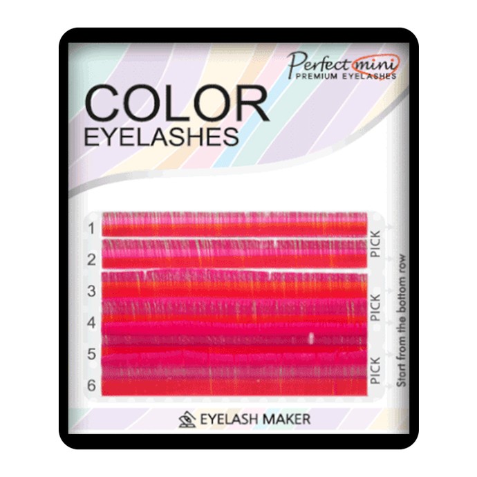 Cils Colorés - Fuchsia - Mix 8-13, C, 0.07mm
