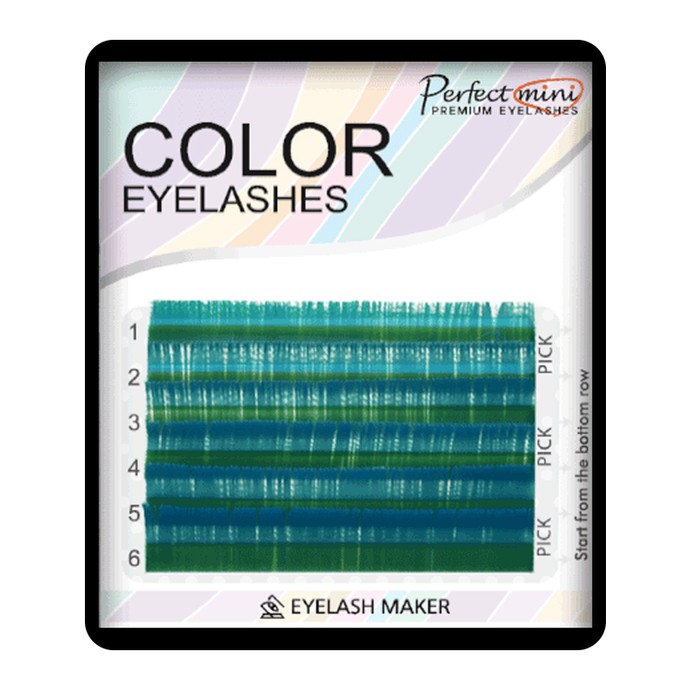 Cils de Couleur - Turquoise - Mix 8-13, C, 0.07mm