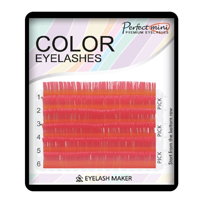 Cils Colorés - Rose - Mix 8-13, C, 0.07mm