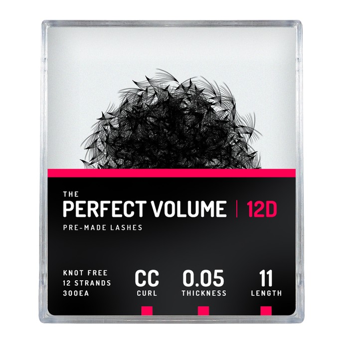 Perfect Volume - 300 extensions 12D prêtes à l'emploi - 11mm, CC, 0.05mm