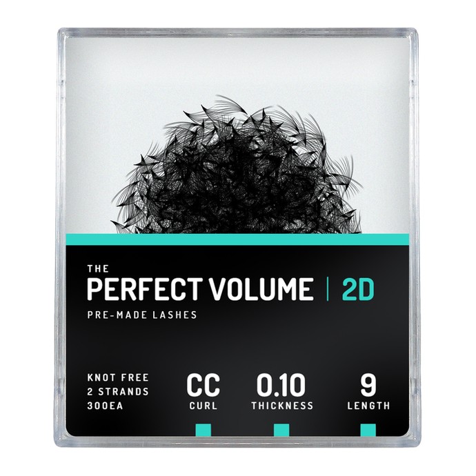 Perfect Volume - 300 extensions 2D prêtes à l'emploi - 9mm, CC, 0.10mm
