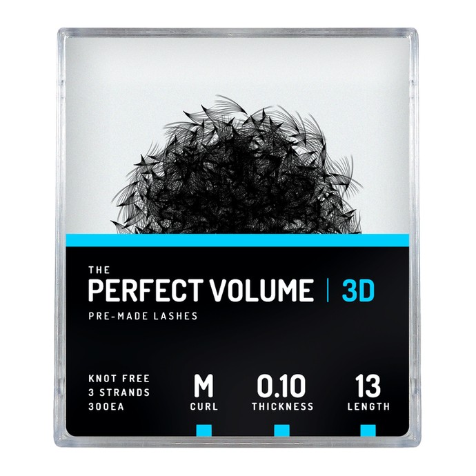 Perfect Volume - 300 extensions 3D préfabriquées - 13mm, M, 0.10mm