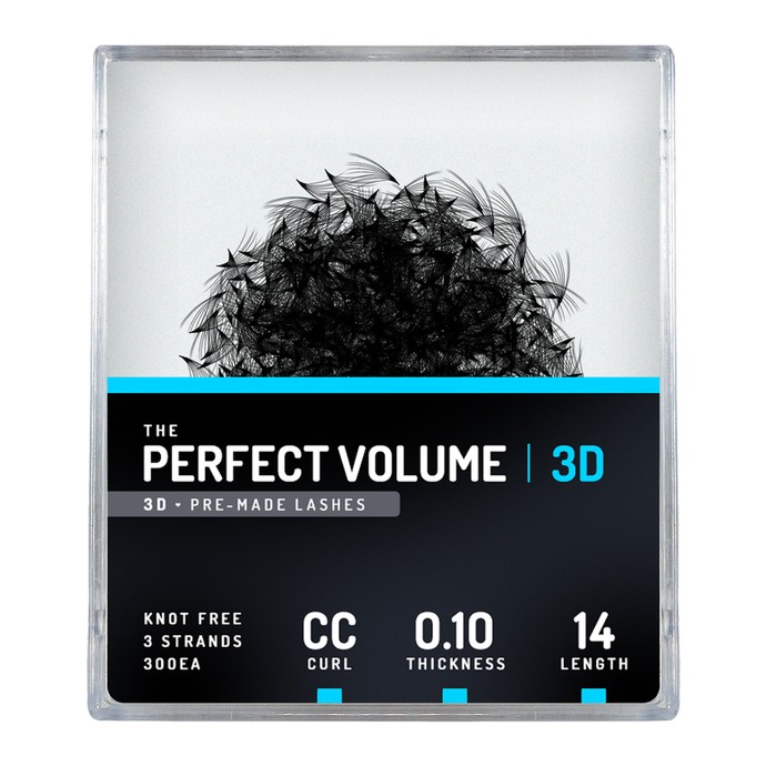 Perfect Volume - 300 extensions 3D préfabriquées - 14mm, CC, 0.10mm