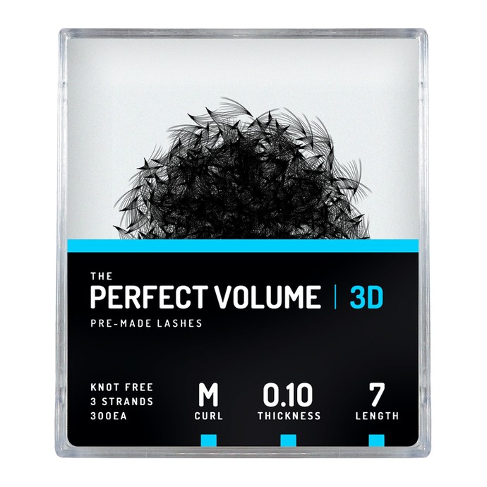 Perfect Volume - 300 extensions 3D préfabriquées - 7mm, M, 0.10mm