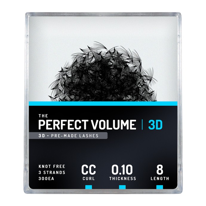 Perfect Volume - 300 extensions 3D prêtes à l'emploi - 8mm, CC, 0.10mm