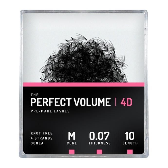 Perfect Volume - 300 extensions 4D préfabriquées - 10mm, M, 0.07mm