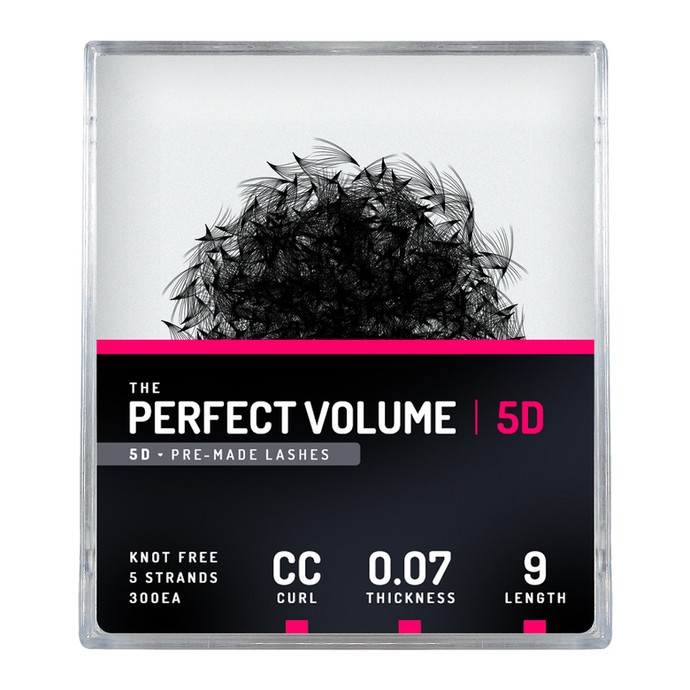 Perfect Volume - 300 extensions 5D préfabriquées - 9mm, CC, 0.07mm