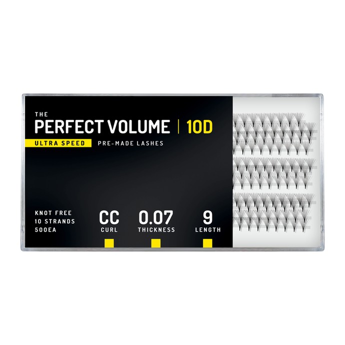 Perfect Volume Ultra Speed - 500 extensions 10D préfabriquées - 9mm, CC, 0.07mm