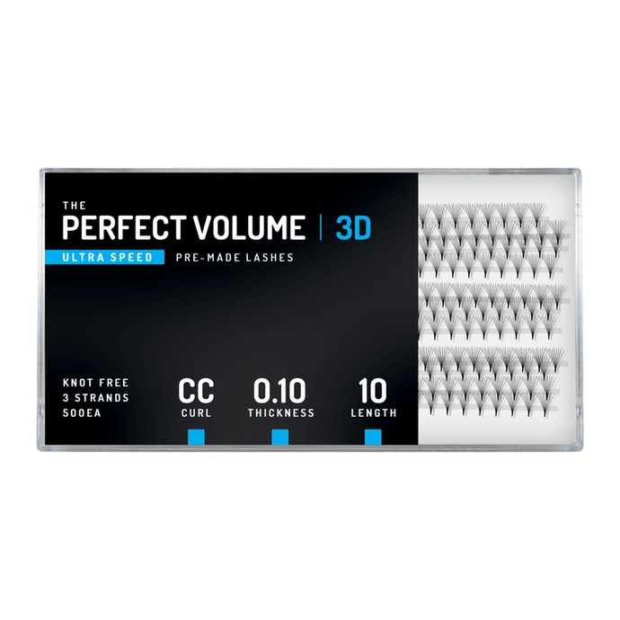 Perfect Volume Ultra Speed - 500 extensions 3D prêtes à l'emploi - 10mm, CC, 0.10mm