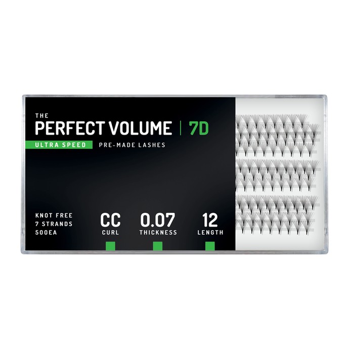 Perfect Volume Ultra Speed - 500 extensions 7D préfabriquées - 12mm, CC, 0.07mm