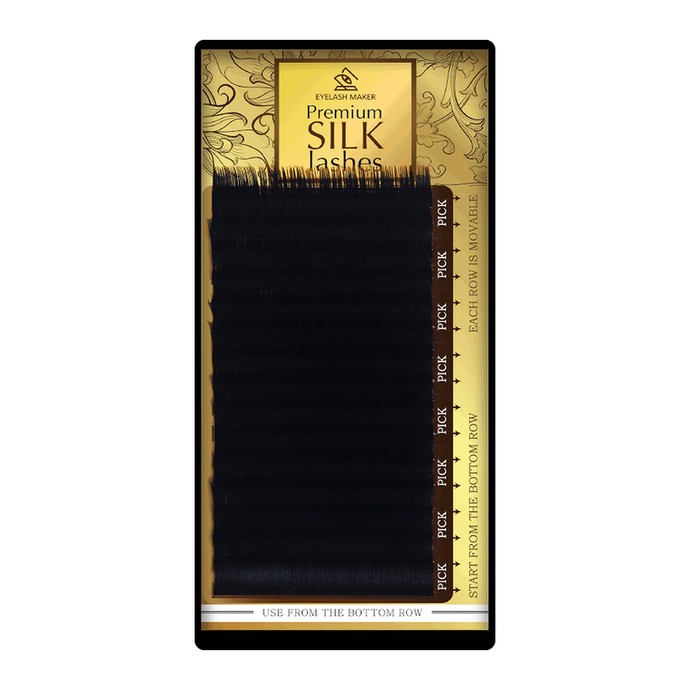 Cils en soie de qualité supérieure - 13 mm, C, 0,15 mm