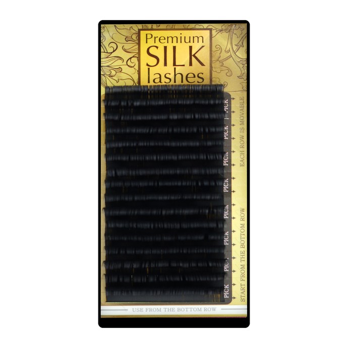 Cils en soie de qualité supérieure - 9 mm, D, 0,15 mm
